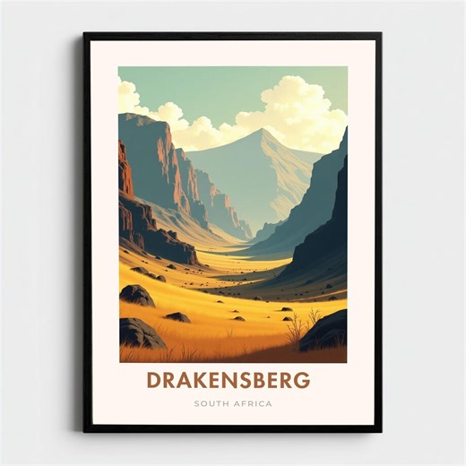 Drakensberg South Africa Vintage Poster Drakensberg Mountain Print South Africa Wall Art Scenic Valley Travel Poster Hiking Decor Gift - Etsy.de