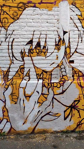 Proceso de creación de mural de protagonistas de anime en la secundaria dos 52