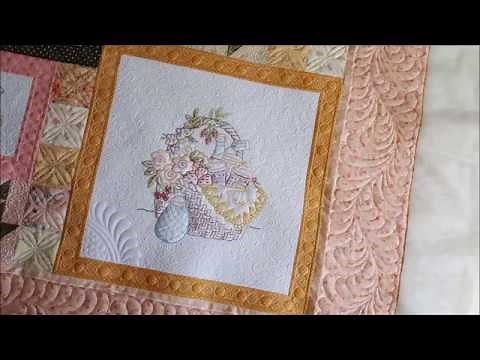 Machine Quilting an Embroidery Sampler Quilt
