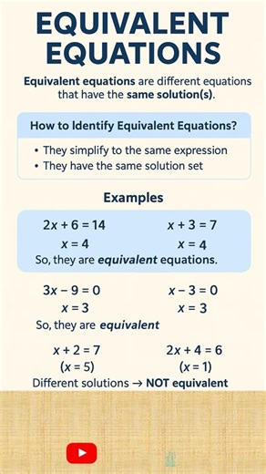 Equivalent Equations | Math Clinic