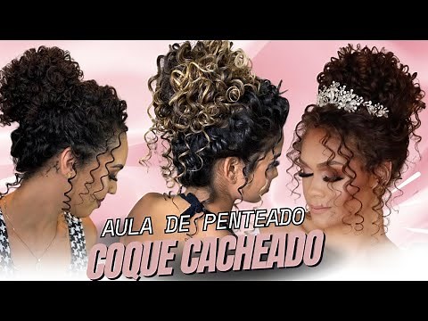 HOW TO MAKE A PERFECT CURLY HIGH BUN - HOW TO DEFINE CURLS AND ASSEMBLE - BEGINNER HAIRSTYLE