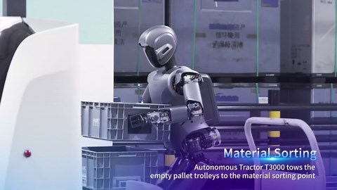 Humanoid Robot+Autonomous Vehicle UBTECH Autonomous Logistics Solution Applied in BYD Factory