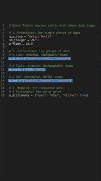 The 7 Python Data Types Every Tutorial Teaches (And Why) #shorts