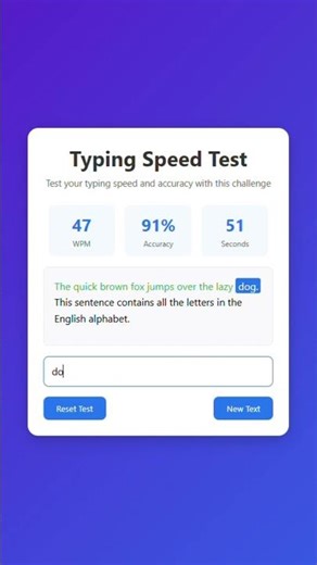 Typing Speed Test In JavaScript