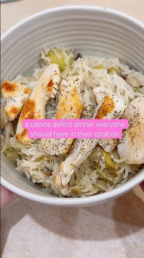 Creamy Chicken Mushroom Rice | 400 Calorie Deficit Dinner