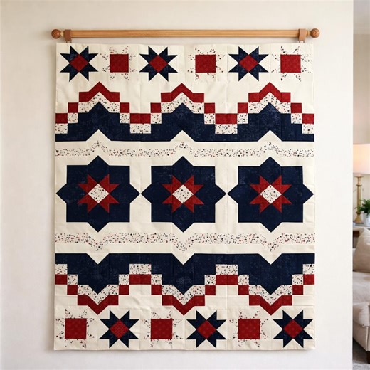 Rising Eagle Star Quilt Pattern | Americana Patchwork Throw (PDF Pattern) - Etsy Australia