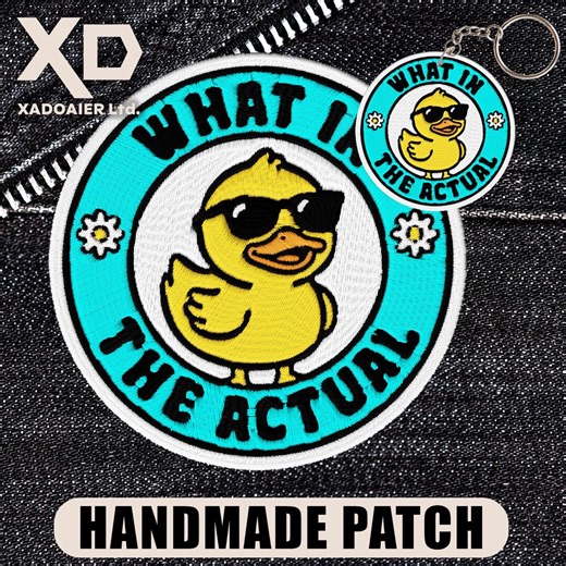 What in the Actual Patch Funny Duck Meme Sarcastic Humor Embroidered Patch Iron on Keychains Hook & Loop for Jacket Hat Jeans Backpack - Etsy