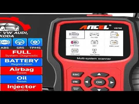 ANCEL VD700 Professional OBD2 Scanner for VW for Audi for Seat for Skoda Oil EPB SAS TPMS Reset