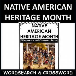Native American Heritage Month Wordsearch & Crossword | Fall Vocabulary Puzzles