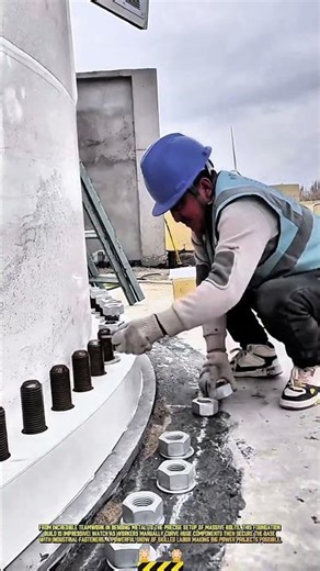 Massive Construction: Sync Bending & Bolt Setup for Power Tower Foundation