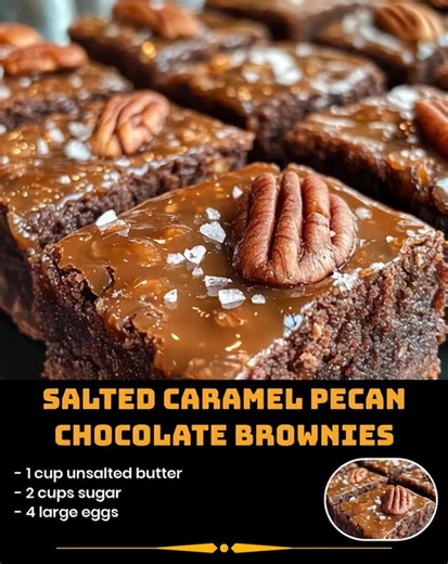 1.9K views | Salted Caramel Pecan Chocolate Brownies Indulge in the...