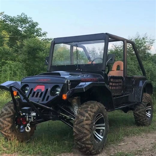 Available Cool Design Electric Mini Jeep Car 250cc/350cc Gasoline Powered Jeep 4 Wheels Classic Jeep Cart for Sale