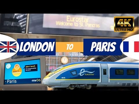 London to Paris by train - Eurostar | from St. Pancras to Gare du Nord | 4K Virtual Walking Tour