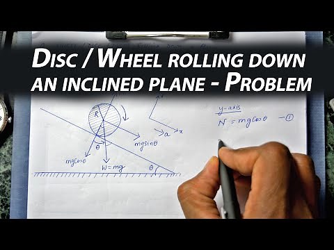 Disc / Wheel Rolling down Inclined Plane (Mechanics Problem)