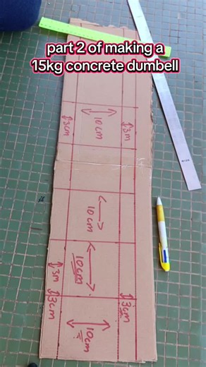 DIY 15kg Concrete Dumbbell Box Cutout Guide