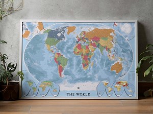 World Map Poster With Countries. Detailed PRINTABLE Political Map of the World. for School Projects, Classroom Decoration, Home Education. - Etsy Australia