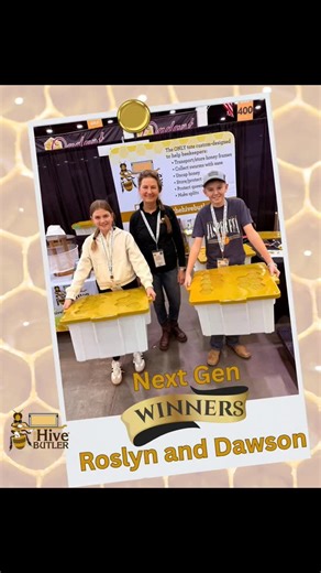 One of the many great things about the North American Honey Bee Expo (NAHBE), is their commitment to paying it forward to the "Next Gen" beekeepers. They have a special program for the youngers, and these two are winners from our home state, Indiana. If you don't follow @homesteadbeeco, you definitely should because they are great beekeepers who also make some terrific content. Dawson is a repeat winner, I believe. And now, Roslyn is stepping up into the family hall of fame as well. I was excite