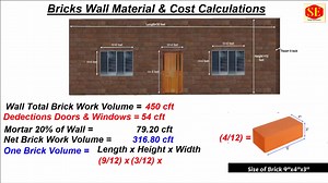 39K views · 449 reactions | Brick Work Material Calculations. #brickscalculations #housematerial | Surveying Engineering Design Information | Facebook