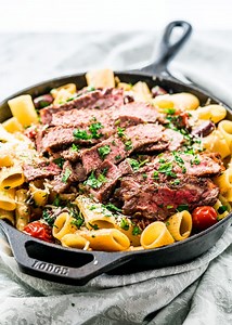 Ribeye Steak Pasta Puttanesca