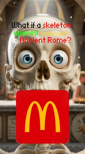 What if a skeleton opened McDonald's in Ancient Rome? #skeleton #shorts