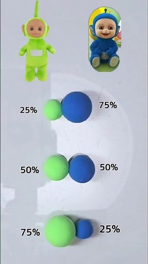 mixed colors Teletubbies fluorescent light green blue #colormixing #claymixing #teletubbies #shorts