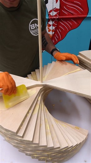 This twisted table base was made using plywood. | Jonny Builds