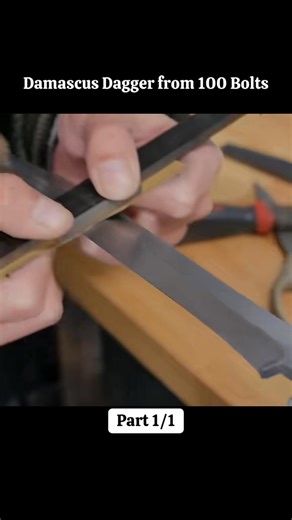 Damascus Dagger from 100 Bolts Part 05 #knife #forging #damascus #knives #amazing | Ejan Urick