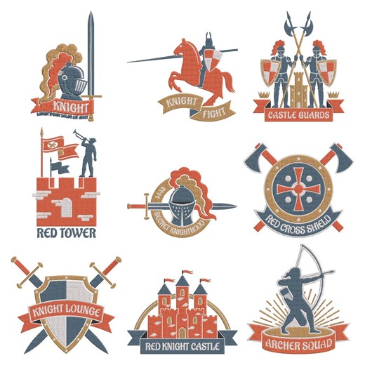 Medieval Knight Embroidery Design, Castle Warrior Machine Embroidery File, Instant Download - Etsy