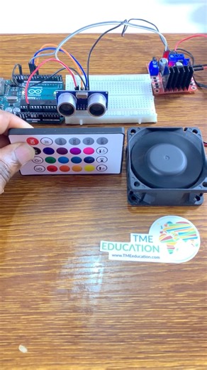 Controlling Automatically the speed of a 12V DC Fan using Ultrasonic Sensor | Arduino & L298N Driver #electronics #engineering #diy #technology TME Education | Upload Ideas with Itamar