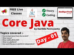 Core Java Basic Concepts | Live Classes - Day - 01 | Java | RedSysTech