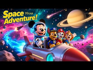 🚀 Mickey Mouse Riding in Space with Paw Patrol 🚓🐭🐶 | Fun Cartoon Adventure for Kids