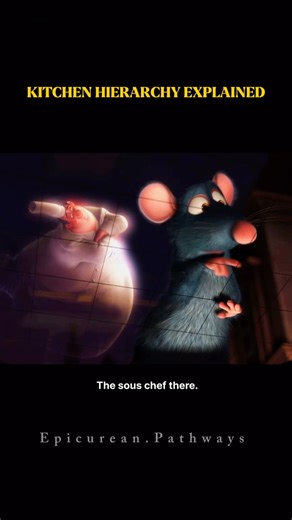 Chef | Food | Inspiration on Instagram: "Ratatouille (2007) The scene where Colette explains the kitchen hierarchy to Linguini. In the fast-paced world of a professional kitchen, every role matters—from the head chef to the dishwashers. #chef #michelin #michelinstar #explore #explorepage #movie #moviescenes #cheflife #food #foodart #ratatouille #movies"
