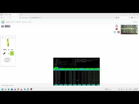 Factory line with cucumbers covered with Rpi 5 with Instance segmentation