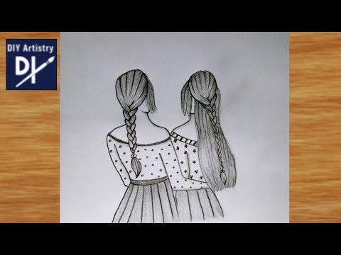 How to draw Best Friends Forever | Beautiful Pencil Sketch Drawing | DIY Artistry
