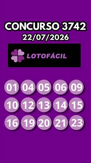 🟣LOTOFACIL 3742, VEJA OS NÚMEROS SORTEADOS NA LOTOFACIL DE HOJE #lotofácilhoje