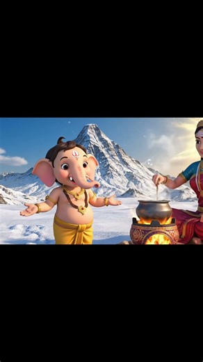 🥺🍯 Bhookhe Bal Ganesh • Maa Parvati Se Modak Mangte ❤️🙏#shorts #ganeshji