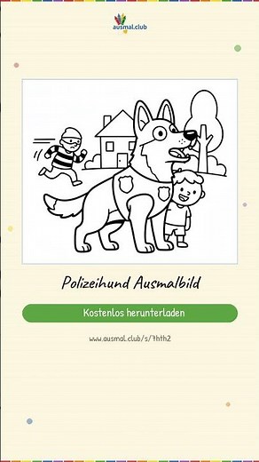 Polizeihund Ausmalbild | Kostenlos als PDF