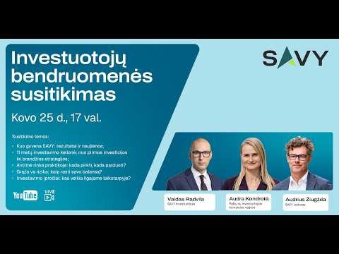 SAVY investuotojų bendruomenės susitikimas 2026'1 | www.savy.lt