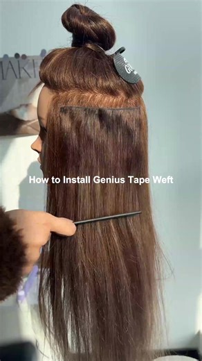 How to: The Sandwich Method. 🥪✨ Section. Tape under. Tape over. Press & slay. Our Genius Tape Wefts are designed to be paper-thin so you can stack them without the bulk. High volume, zero weight. ☁️🕊️ #googoohair #hairhacks #tapeinextensions #haireducation #longhair #salonquality