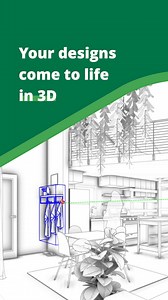 Your designs will live in 3D — don’t limit yourself to 2D thinking in AutoCAD LT. Enhanced visualization in 3D with SketchUp. | SketchUp