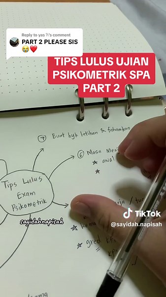 Replying to @yas 𐙚 total tips lulus ujian psikometrik ada 7, moga membantu serba sedikit semua calon yg bakal menghadapi exam spa psee! jgn lupa refer playlist psikometrik utk study moreee