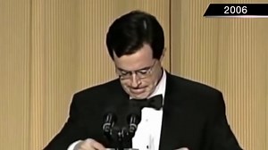 Former Daily Show star Stephen Colbert gives a speech at the 2006 event
