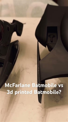 McFarlane Batman Beyond Batmobile vs a 3d printed version.