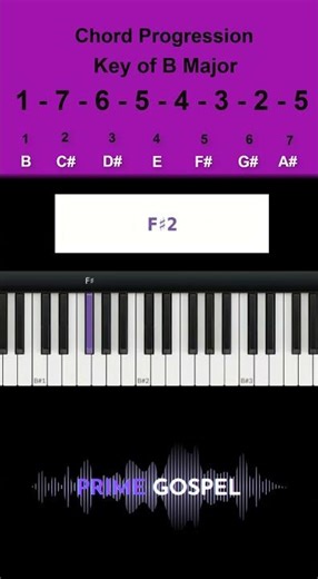 Chord Progression: 1 - 7 - 6 - 5 - 4 - 3 - 2 - 5 in the Key of B Major
