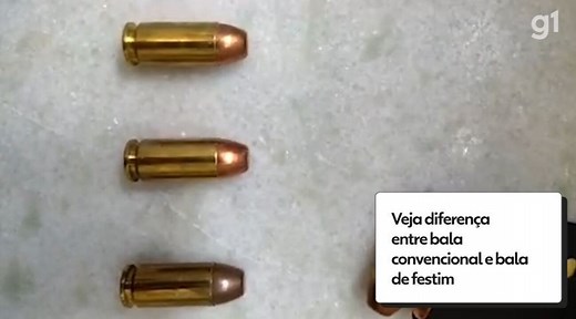 Veja diferença entre bala convencional e bala de festim