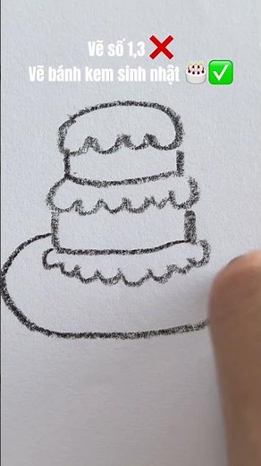 How to draw a birthday cake? #cake #happybirthday #birthdaycake #howtodraw #easydrawing #drawing