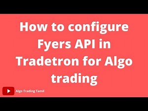 How to configure Fyers API in Tradetron for Algo trading | Fyers and Tradetron | Algo Trading Tamil