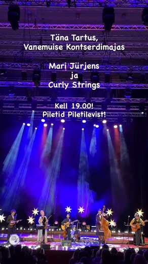 Kontserdiklubi on Instagram: "Mari Jürjensi ja Curly Stringsi jõulukontserdid: 22.12 Tartus, 25.12 Tallinnas, 27.12 Võrus, 28.12 Viljandis ja 29.12 Rakveres! Piletid saadaval Piletilevis!"