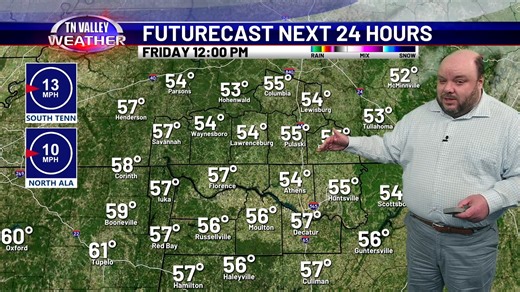 Fred Gossage is in the Tennessee Valley Weather Center on this Thursday night with a final check of your local weather. This forecast update is brought to you by Lawrenceburg Utility Systems. #tnvalleyweather #weather #tnwx #alwx #mswx | Tennessee Valley Weather