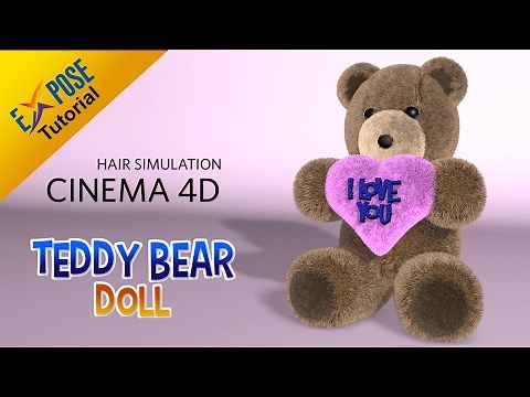 Cinema 4D Tutorial - Stuffed Doll Bear - Simulation Hair